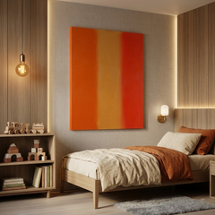 Sunset Spectrum — Bold Orange, Yellow & Red Color Block Abstract Canvas Wall Print