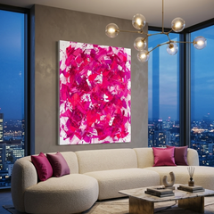Magenta Bloom — Vibrant Pink & Fuchsia Brushstroke Abstract Canvas Wall Print