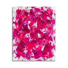 Magenta Bloom — Vibrant Pink & Fuchsia Brushstroke Abstract Canvas Wall Print