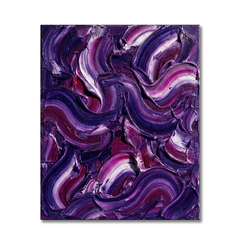 Royal Velvet — Textured Purple & Magenta Swirl Palette Knife Abstract Canvas Wall Print
