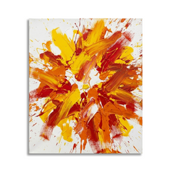 Solar Burst — Bold Red, Orange & Yellow Explosion Abstract Canvas Wall Print