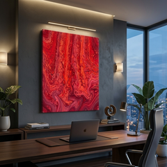 Crimson Cascade — Bold Red & Pink Fluid Art Abstract Canvas Wall Print