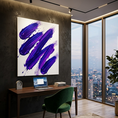 Violet Stroke — Bold Purple Minimalist Brushstroke Abstract Canvas Wall Print