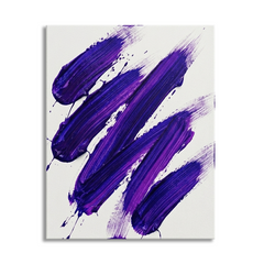 Violet Stroke — Bold Purple Minimalist Brushstroke Abstract Canvas Wall Print