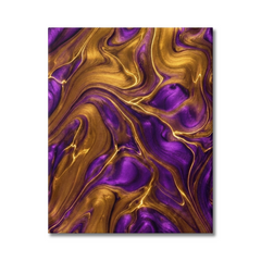 Royal Opulence — Luxe Purple & Gold Marble Fluid Art Abstract Canvas Wall Print