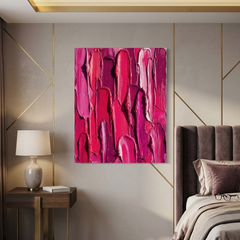 Pink Velvet — Textured Magenta & Fuchsia Palette Knife Abstract Canvas Wall Print