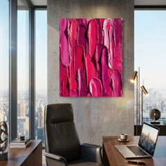 Pink Velvet — Textured Magenta & Fuchsia Palette Knife Abstract Canvas Wall Print