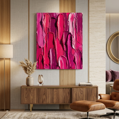 Pink Velvet — Textured Magenta & Fuchsia Palette Knife Abstract Canvas Wall Print
