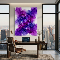 Violet Mist — Vibrant Purple & Magenta Alcohol Ink Abstract Canvas Wall Print