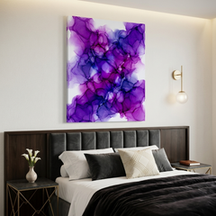 Violet Mist — Vibrant Purple & Magenta Alcohol Ink Abstract Canvas Wall Print