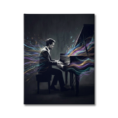 Sound of Colour — Pianist Glitch Art Canvas Wall Art Prints
