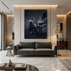 Sound of Colour — Pianist Glitch Art Canvas Wall Art Prints