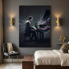Sound of Colour — Pianist Glitch Art Canvas Wall Art Prints