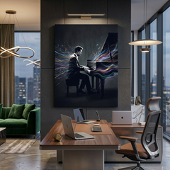 Sound of Colour — Pianist Glitch Art Canvas Wall Art Prints