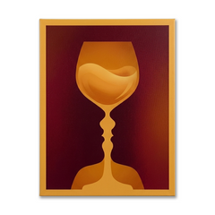 Wine Glass Lovers — Dual Meaning Optical Illusion Canvas Wall Art Prints