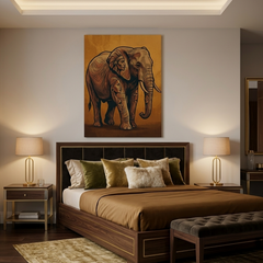 Elephant Within — Hidden Tribal Faces Optical Illusion Canvas Wall Art Prints
