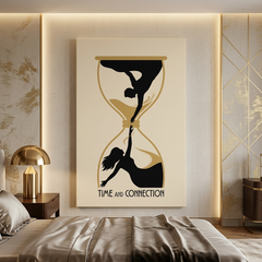 Time and Connection — Hourglass Couple Conceptual Canvas Wall Art Prints