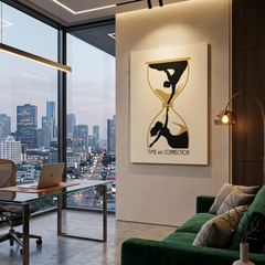 Time and Connection — Hourglass Couple Conceptual Canvas Wall Art Prints