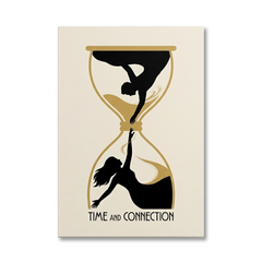Time and Connection — Hourglass Couple Conceptual Canvas Wall Art Prints