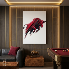 Red Bull Charge — Bold Geometric Power Canvas Wall Art Prints