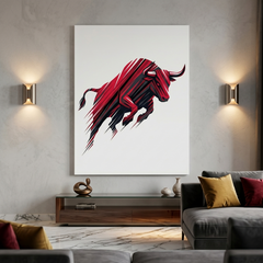 Red Bull Charge — Bold Geometric Power Canvas Wall Art Prints
