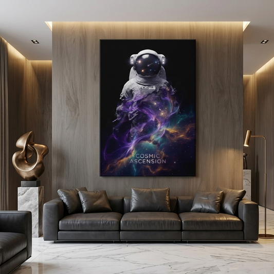Cosmic Ascension — Astronaut Galaxy Canvas Wall Art Prints