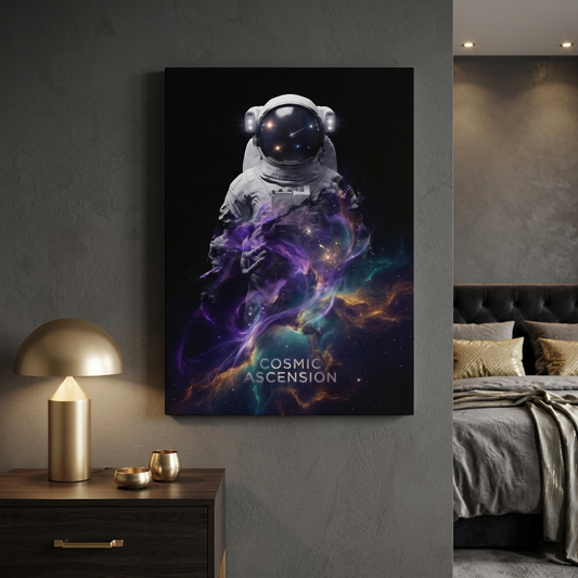 Cosmic Ascension — Astronaut Galaxy Canvas Wall Art Prints