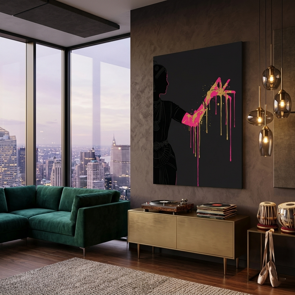 Indian Classical Dancer Conceptual Canvas Prints for Wall Decor