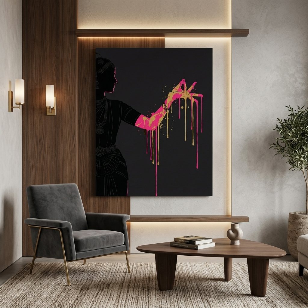 Indian Classical Dancer Conceptual Canvas Prints for Wall Decor