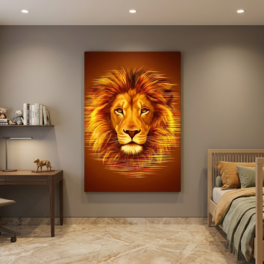 Lion Face Conceptual Canvas Prints for Living Room Wall Decor