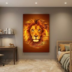 Lion Face Conceptual Canvas Prints for Living Room Wall Decor