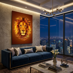 Lion Face Conceptual Canvas Prints for Living Room Wall Decor