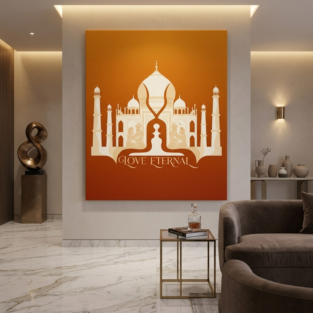 Taj Mahal Love Eternal Conceptual Canvas Prints for Living Room Art