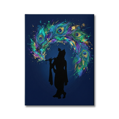 Krishna Peacock Feather Conceptual Canvas Prints for Home Wall Art
