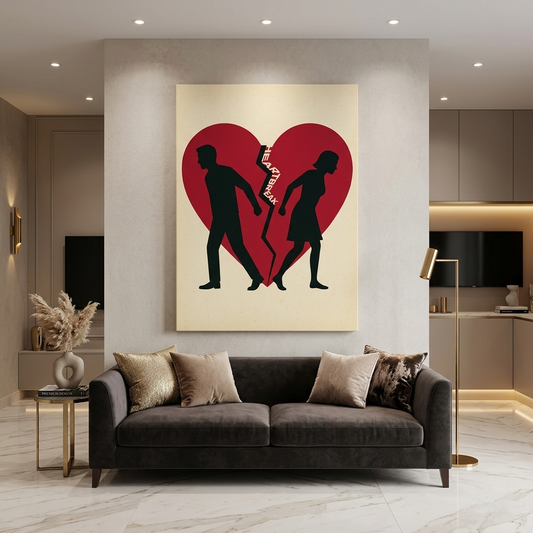 Broken Heart Conceptual Canvas Prints for Bedroom Wall Art