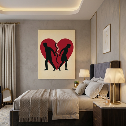 Broken Heart Conceptual Canvas Prints for Bedroom Wall Art
