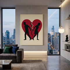 Broken Heart Conceptual Canvas Prints for Bedroom Wall Art