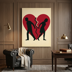 Broken Heart Conceptual Canvas Prints for Bedroom Wall Art