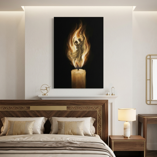 Candle Flame Couple Conceptual Canvas Prints for Bedroom Art
