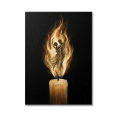 Candle Flame Couple Conceptual Canvas Prints for Bedroom Art