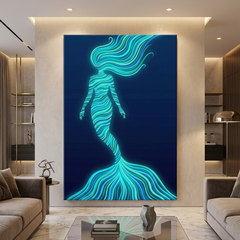Mermaid Silhouette Conceptual Canvas Prints for Bedroom Art