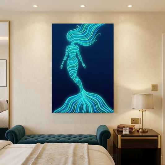 Mermaid Silhouette Conceptual Canvas Prints for Bedroom Art