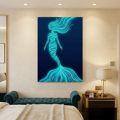 Mermaid Silhouette Conceptual Canvas Prints for Bedroom Art
