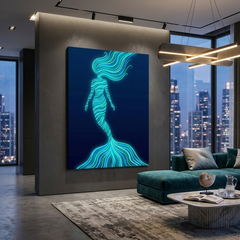 Mermaid Silhouette Conceptual Canvas Prints for Bedroom Art