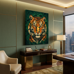 Tiger Face Conceptual Canvas Wall Art Prints for Home Decoration