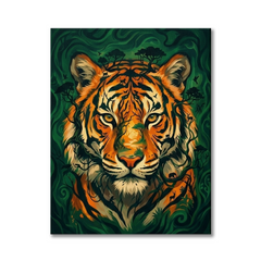 Tiger Face Conceptual Canvas Wall Art Prints for Home Decoration