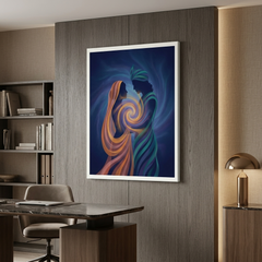 Radha Krishna Love Conceptual Canvas Wall Art Prints for Living Room Art