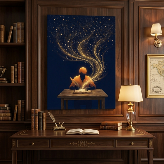 Reading Magic Conceptual Canvas Wall Art Prints for Study Room Art