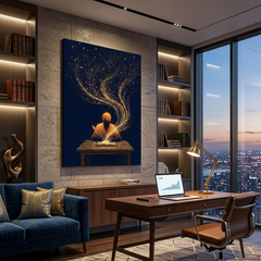 Reading Magic Conceptual Canvas Wall Art Prints for Study Room Art