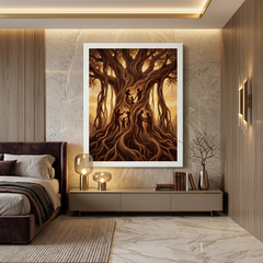 Family Tree Conceptual Canvas Wall Art Prints for Office Art